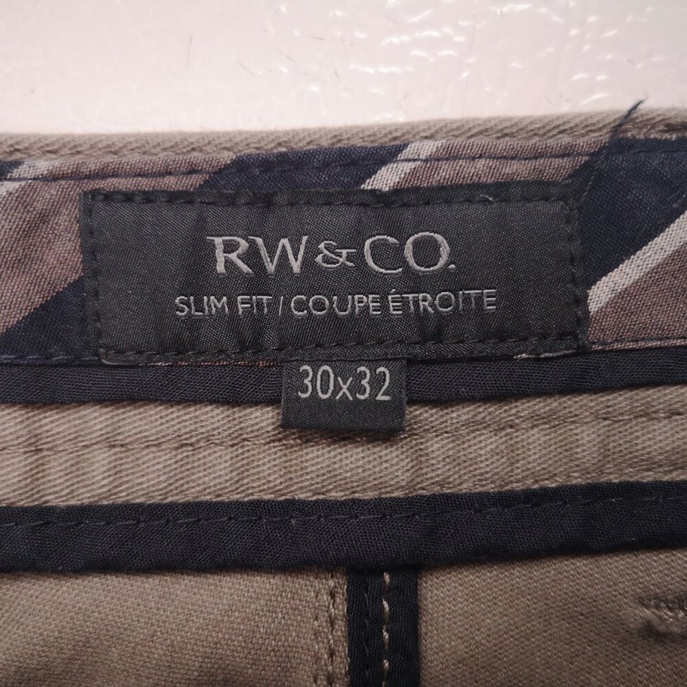 RW&CO Men's Size 30/32 Tan Slim Zipper & Button Closure Casual Pants - Picture 3 of 13